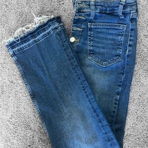 Zara High Rise Sailor Patch Pocket Cropped Jeans Size 2